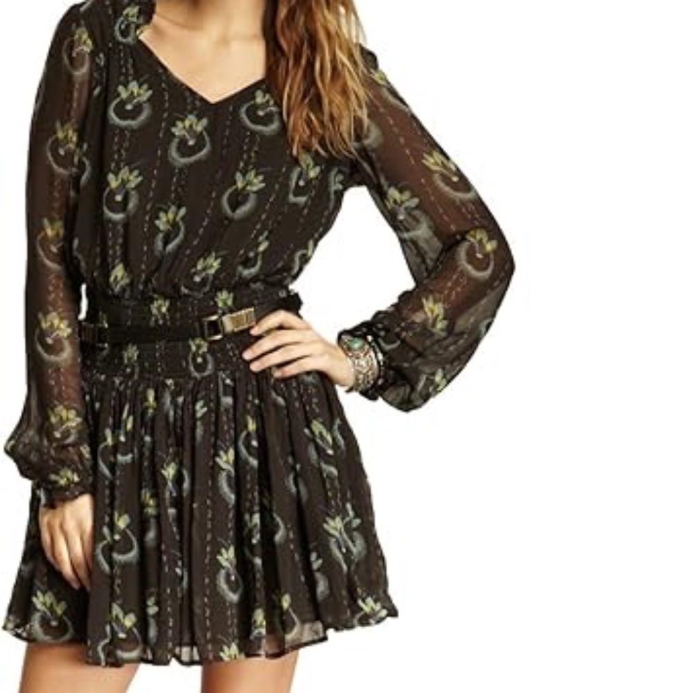NWOT Free People Wild Horses Peacock Dress Size XS